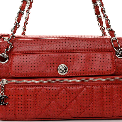 Chanel Calfskin Perforated 50's Satchel Red 8 of 11