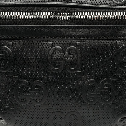 Gucci Calfskin GG Tennis Embossed Belt Bag Black 9 of 11