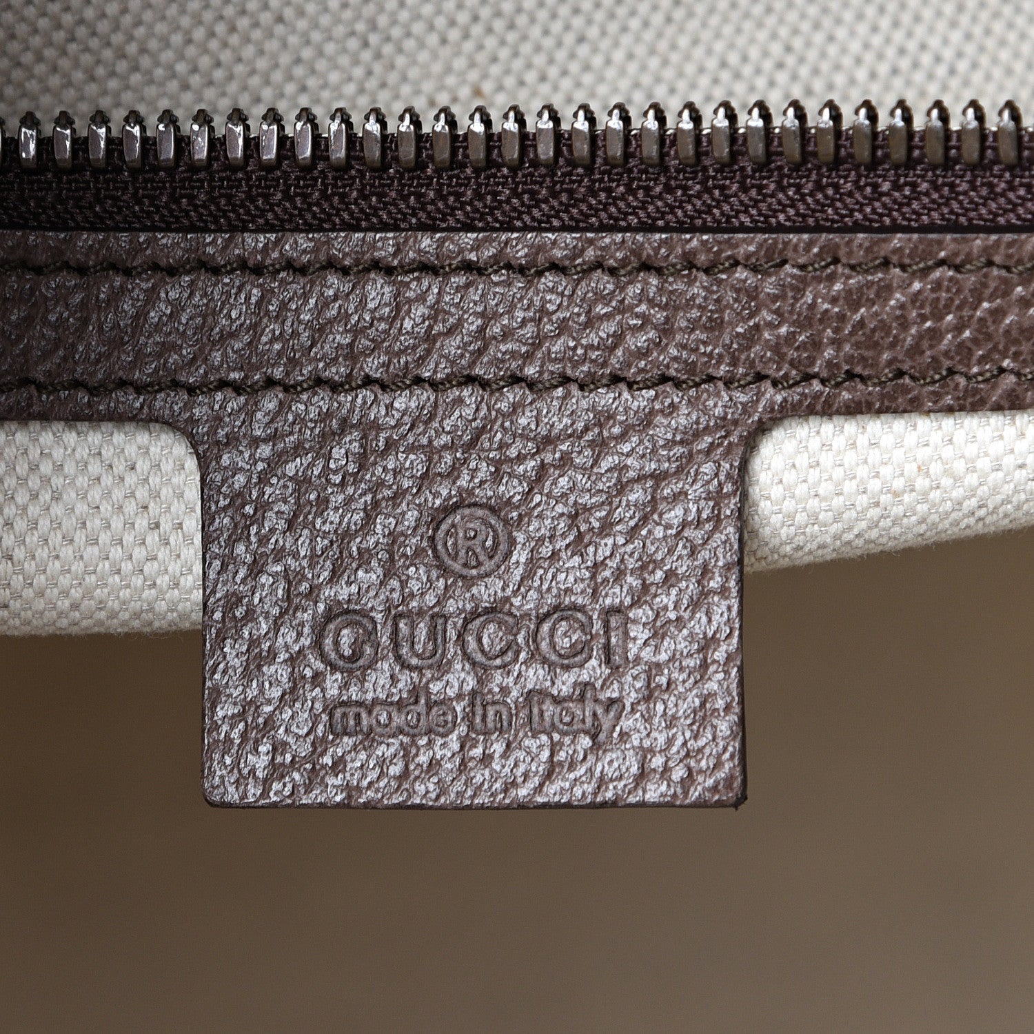 Gucci GG Supreme Monogram Textured Calfskin Web Medium Ophidia Slip Handle Tote Beige Ebony New Acero 5 of 10