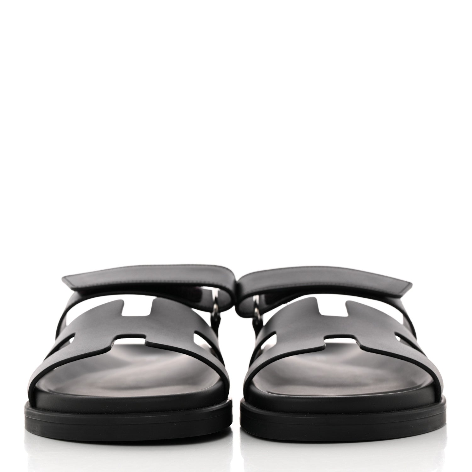 Hermes Calfskin Womens Chypre Sandals 38 Black 2 of 9