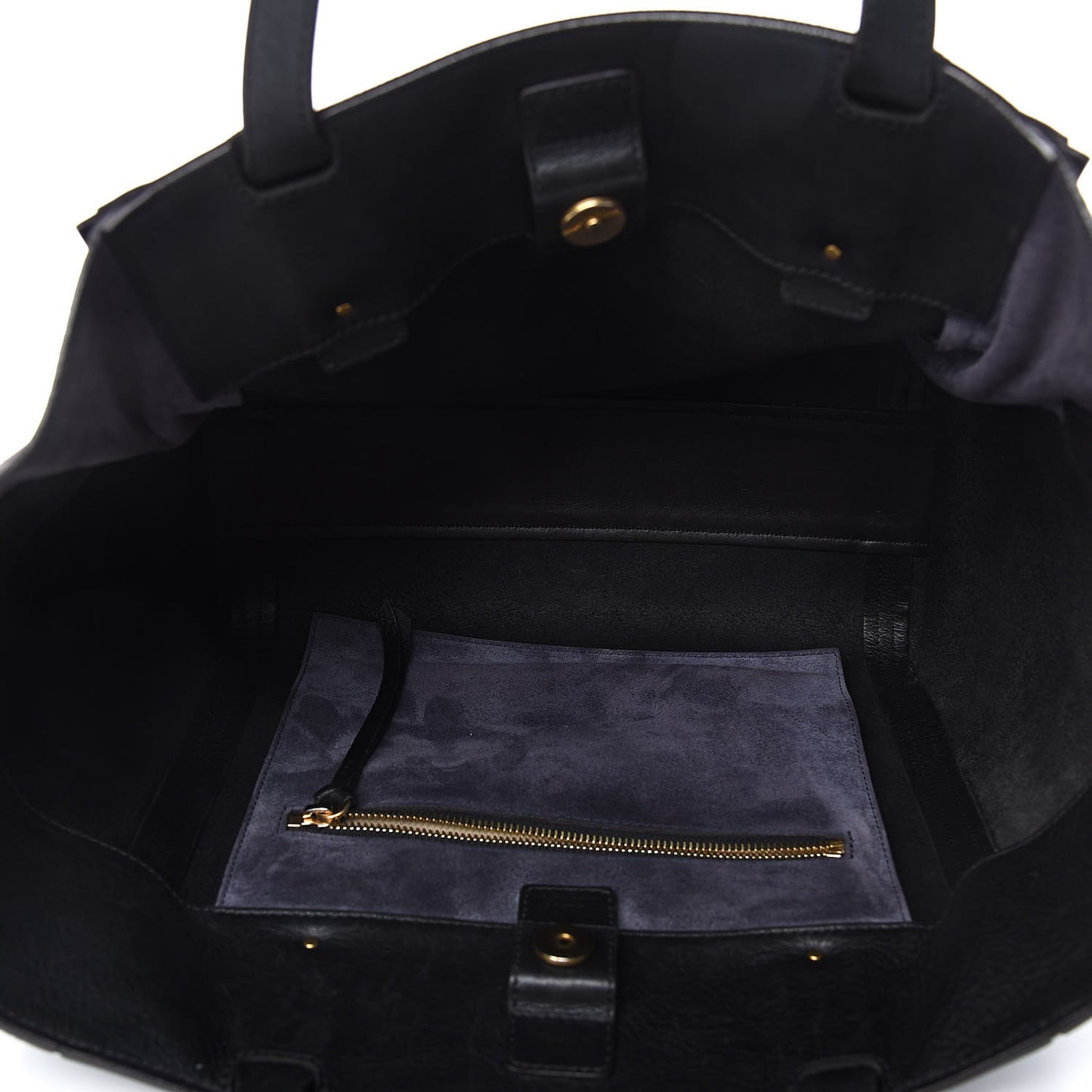Smooth Calfskin Medium Milo Shopping Tote Black