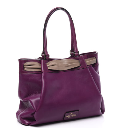 Valentino Garavani Nappa Large Aphrodite Bow Tote Purple Poudre 2 of 11