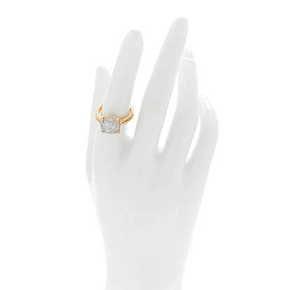 David Yurman 18K Yellow Gold Diamond 11mm Chatelaine Full Pave Ring 54 6.75 2 of 4