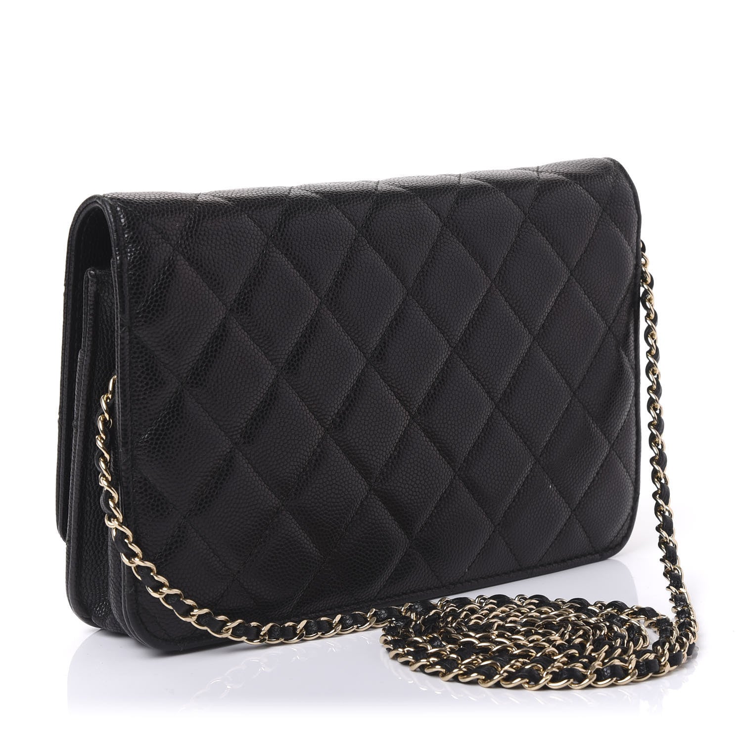 Chanel Caviar Quilted Golden Class Wallet On Chain WOC Black 2 of 10