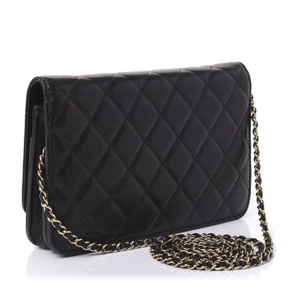 Chanel Caviar Quilted Golden Class Wallet On Chain WOC Black 2 of 10