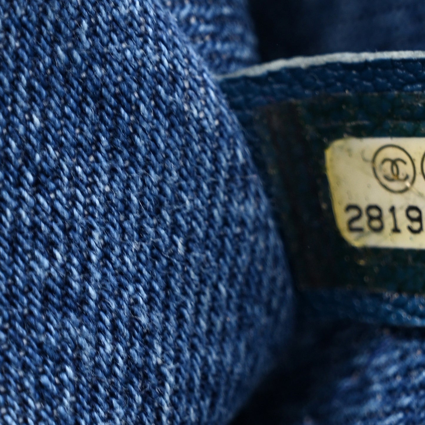Denim Shearling Hieroglyph Flap Blue