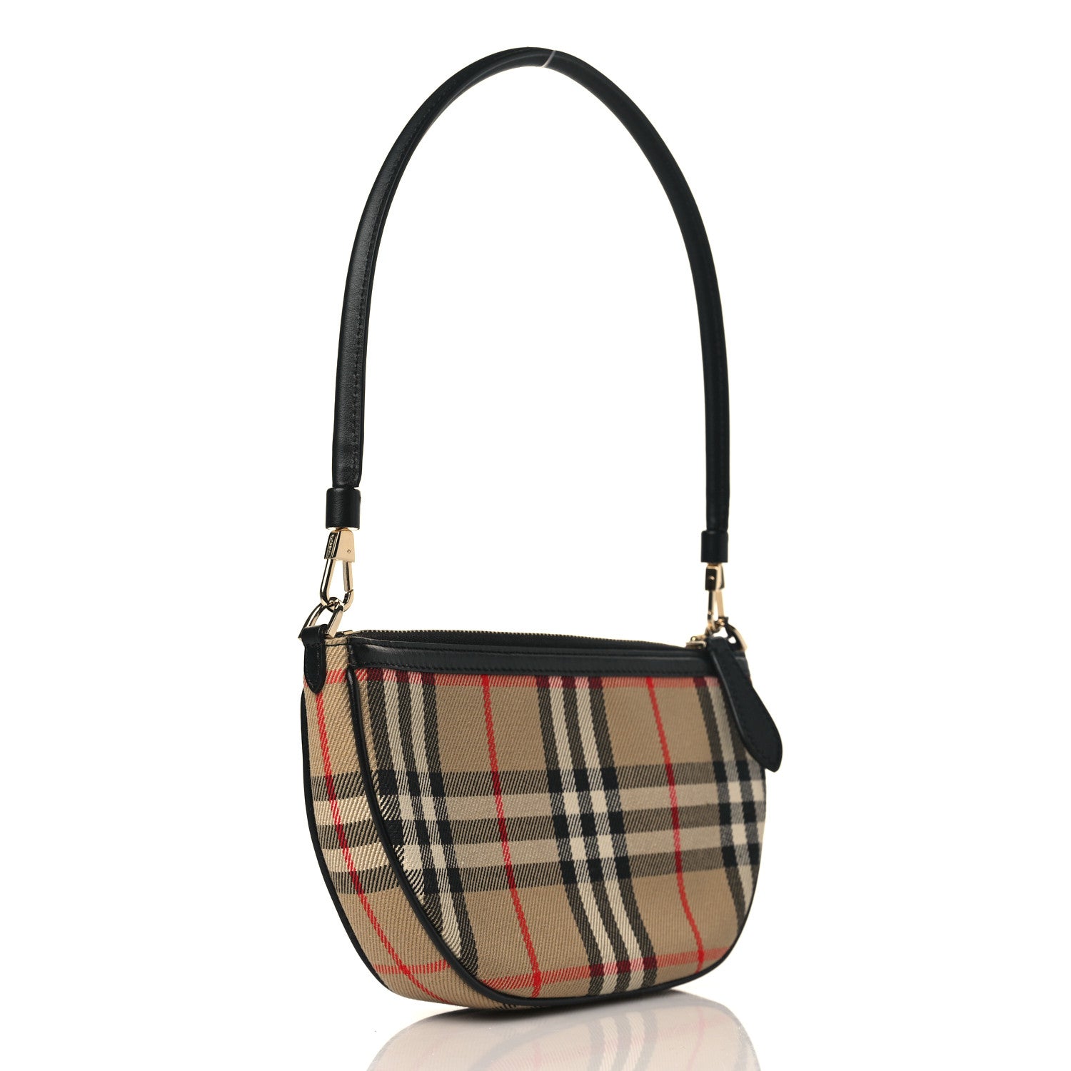 Burberry Vintage Check Calfskin Olympia Pouch Archive Beige 3 of 8