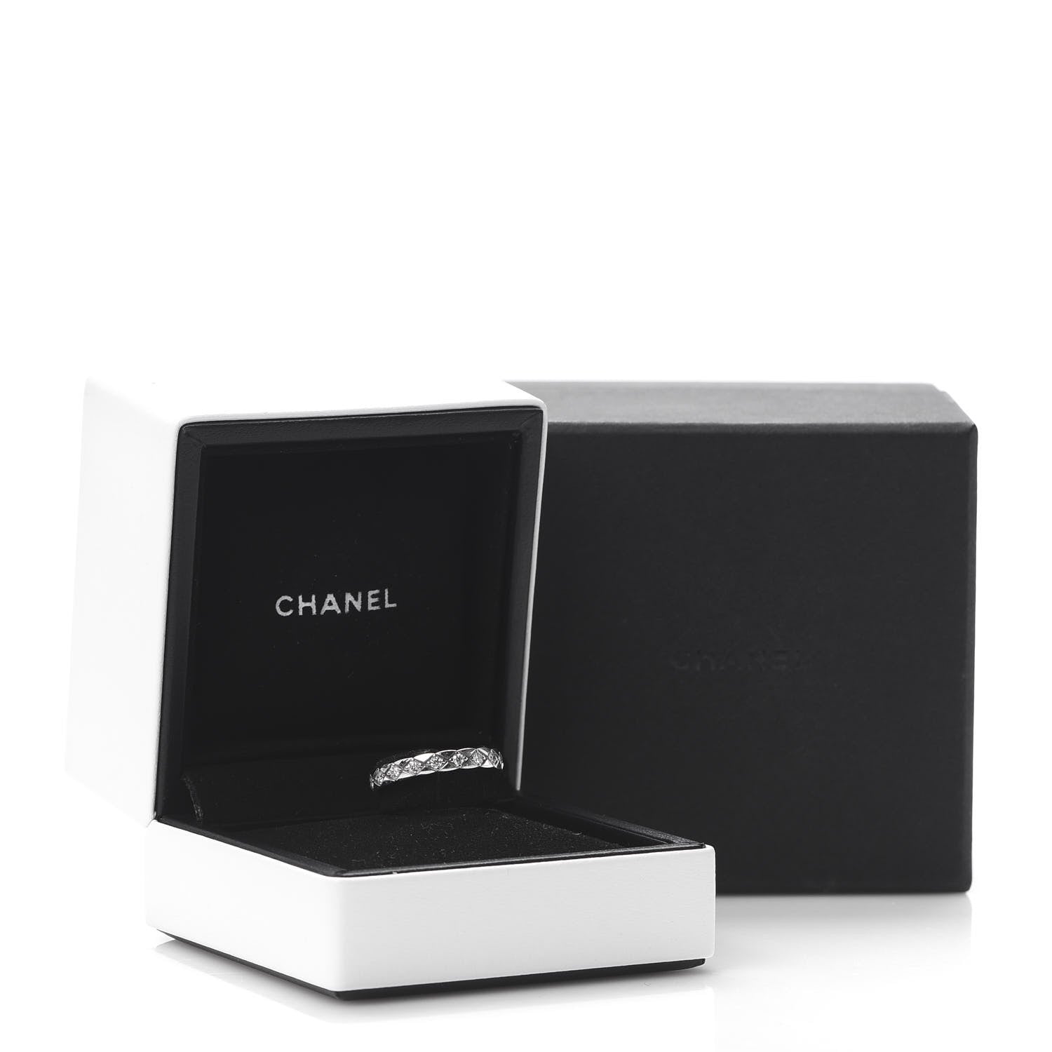 Chanel 18K White Gold Diamond Mini Coco Crush Ring 53 6.5 5 of 5