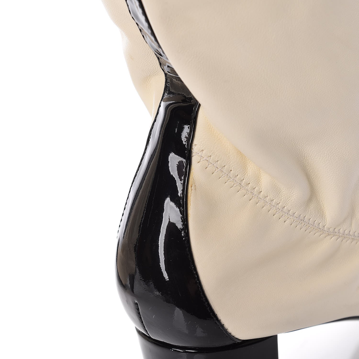 Chanel Lambskin Patent Cap Toe Over the Knee Boots 37.5 White 18 of 18
