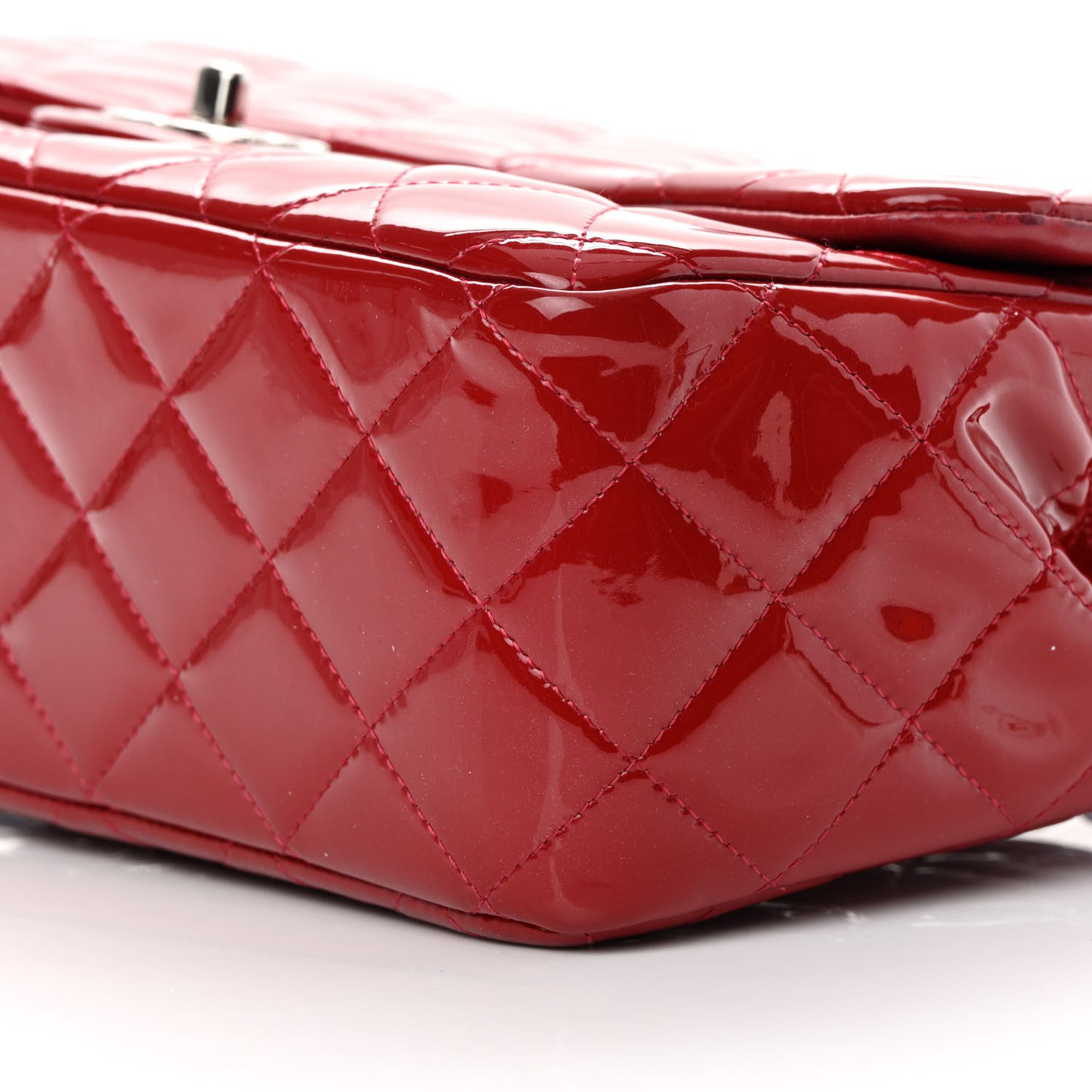 Patent Quilted Jumbo Double Flap Red