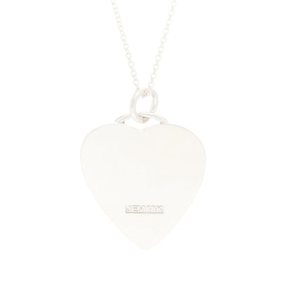 Jennifer Meyer 18K White Gold Diamond Black Onyx Heart Pendant Necklace 6 of 8