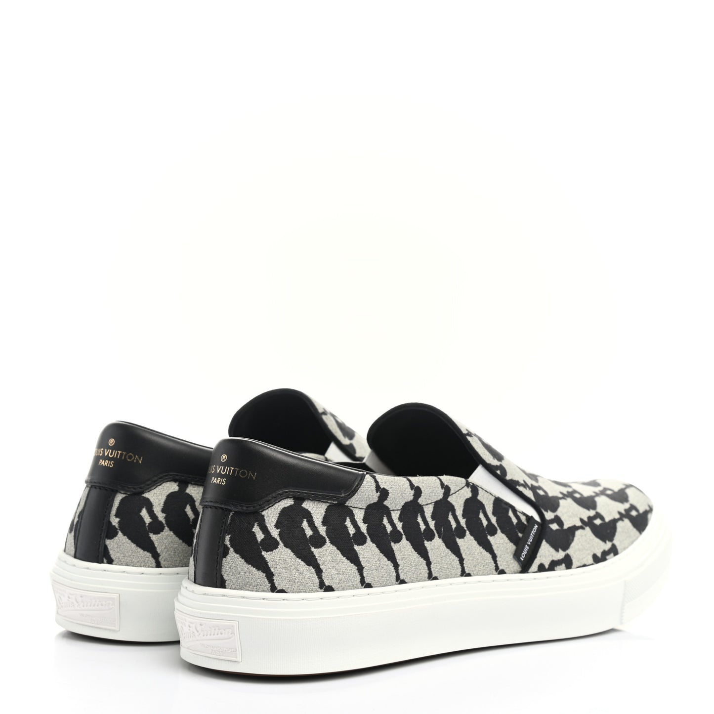 X NBA Canvas Logo Trocadero Slip On Sneakers 11 Black White