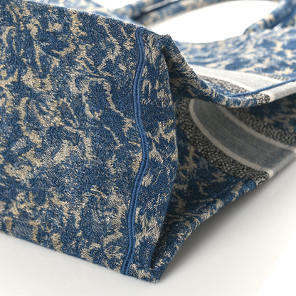 Christian Dior Canvas Embroidered Large Brocart Book Tote Blue 9 of 9