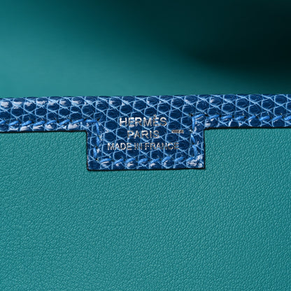 Hermes Swift Lizard Jige Elan Touch 29 Clutch Bleu Paon Mykonos 6 of 8