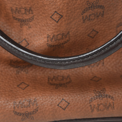 MCM Visetos Drawstring Shopper Cognac 13 of 15
