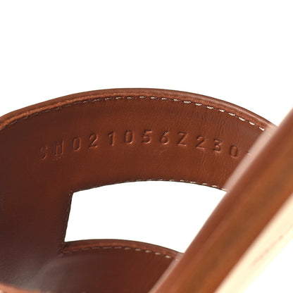 Hermes Box Calfskin Oran Sandals 39 Gold 6 of 9