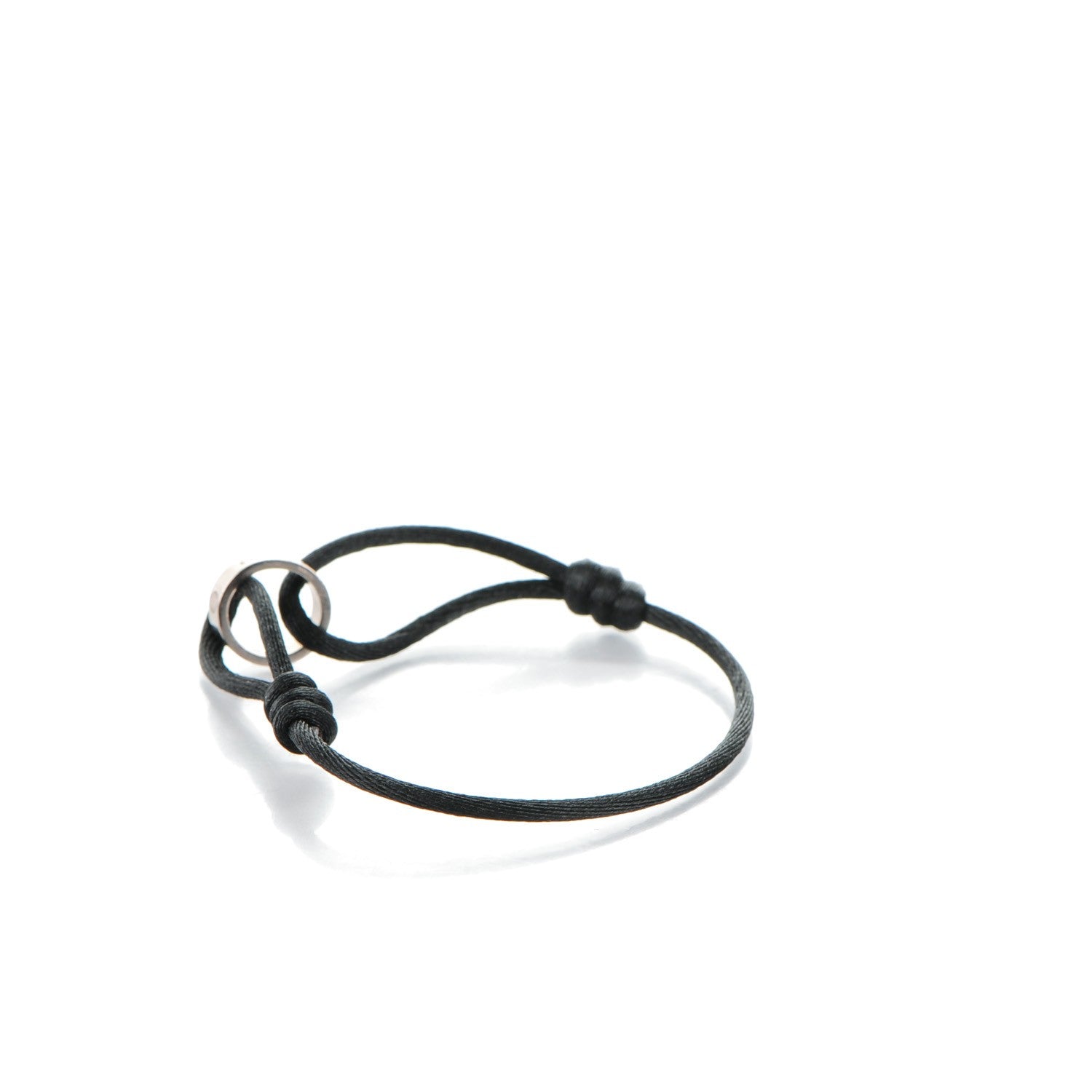 Cartier 18K White Gold Charity LOVE Adjustable Cord Bracelet Black 3 of 6