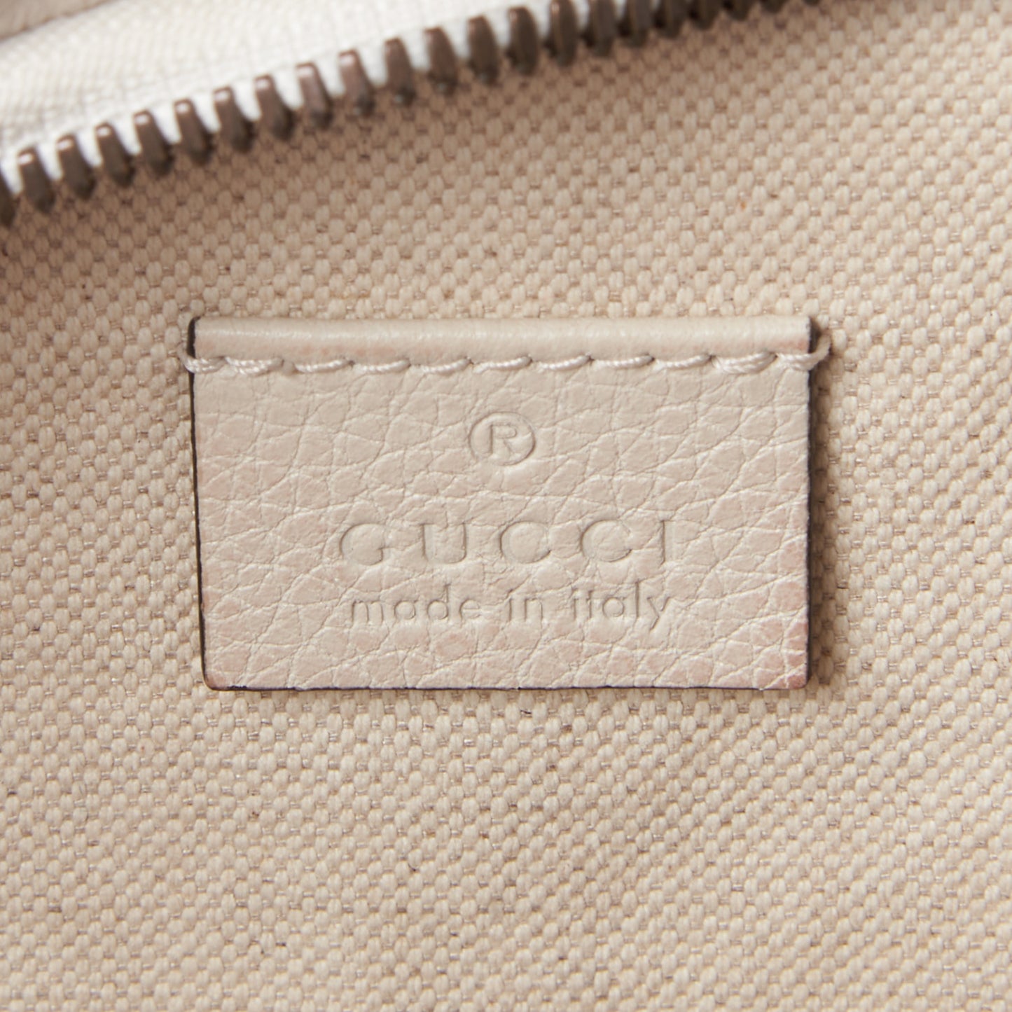 Grained Calfskin Logo Belt Bag White