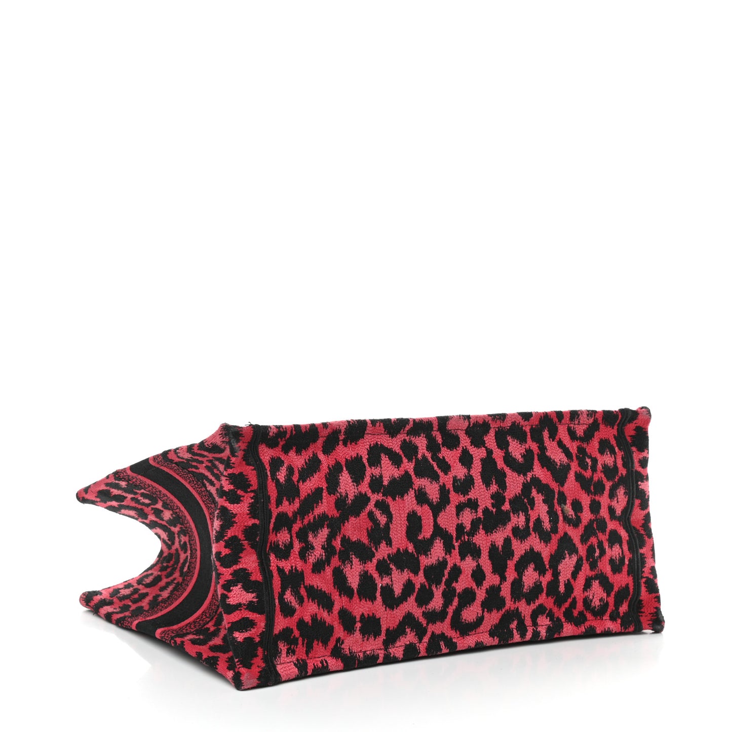 Canvas Mizza Embroidered Medium Leopard Book Tote Fuchsia Multicolor