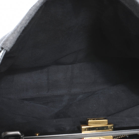 Flannel Large Peekaboo Iconic Satchel Grey