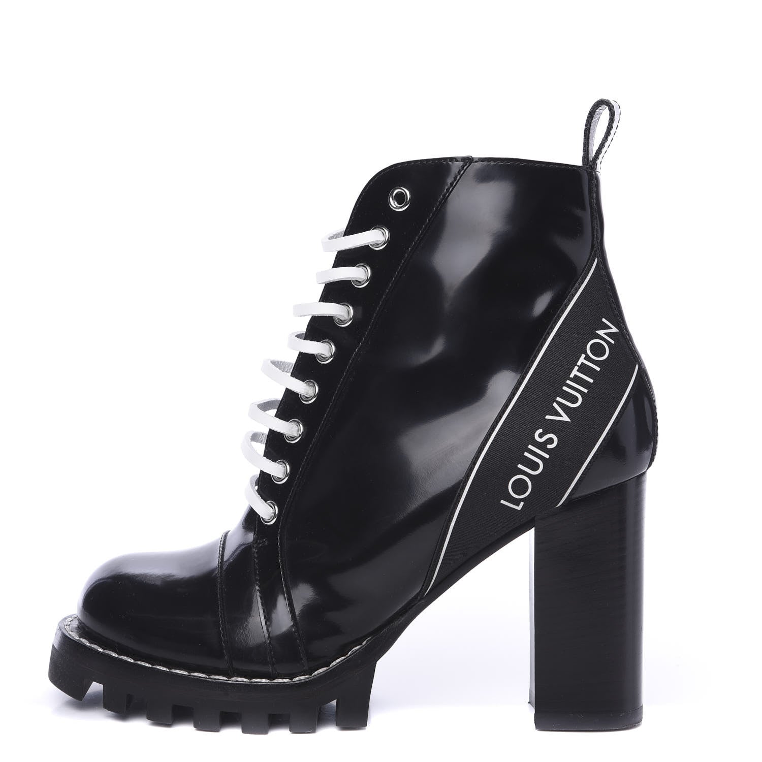 Louis Vuitton Glazed Calfskin Star Trail Ankle Boots 38 Black 1 of 7