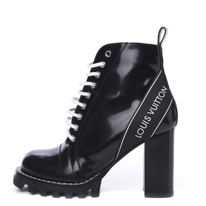 Louis Vuitton Glazed Calfskin Star Trail Ankle Boots 38 Black 1 of 7