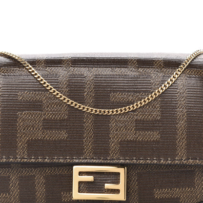 Fendi Glazed Fabric FF 1974 Nano Baguette Belt Charm Mogano Panna 10 of 10