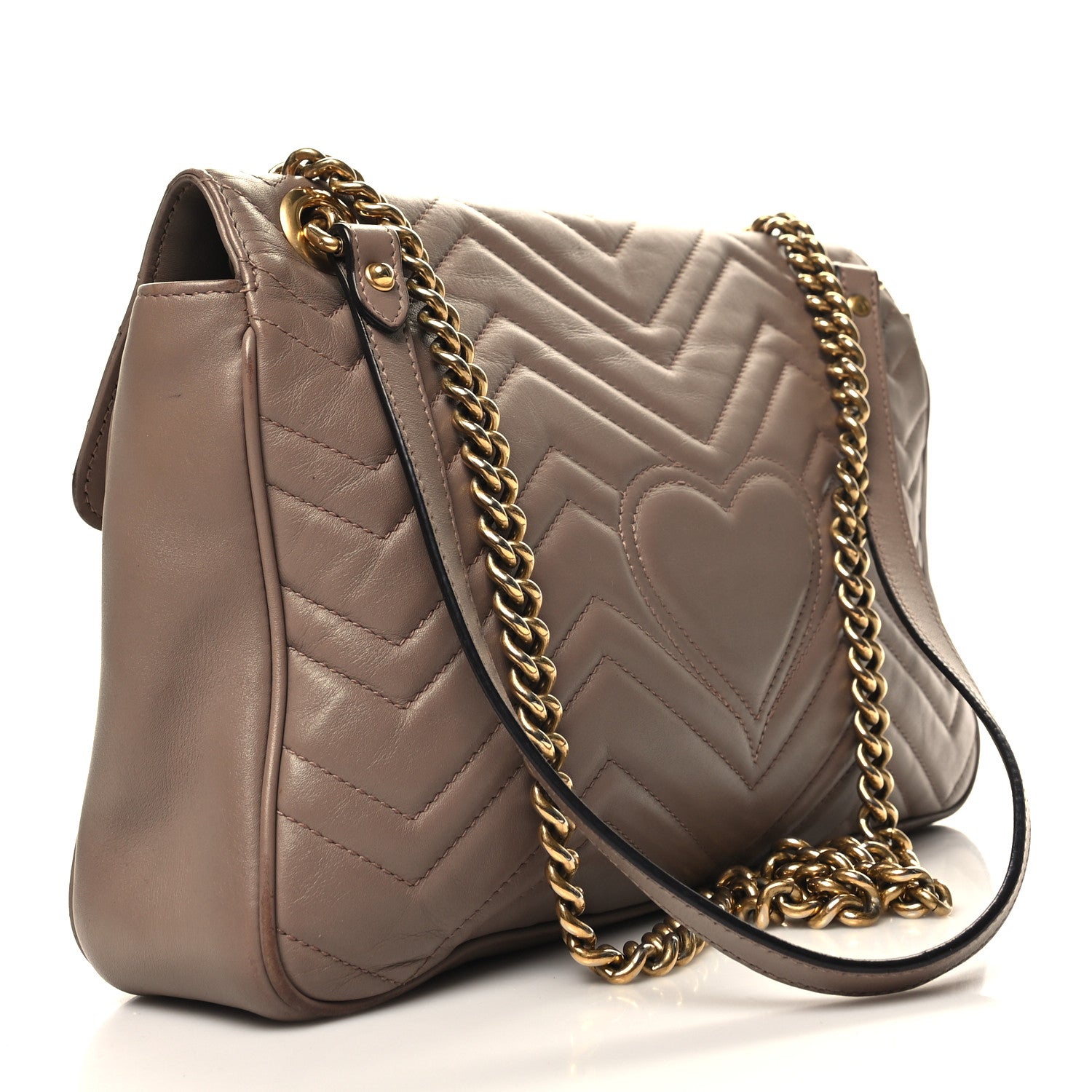 Gucci Calfskin Matelasse Medium GG Marmont Shoulder Bag Porcelain Rose 3 of 14