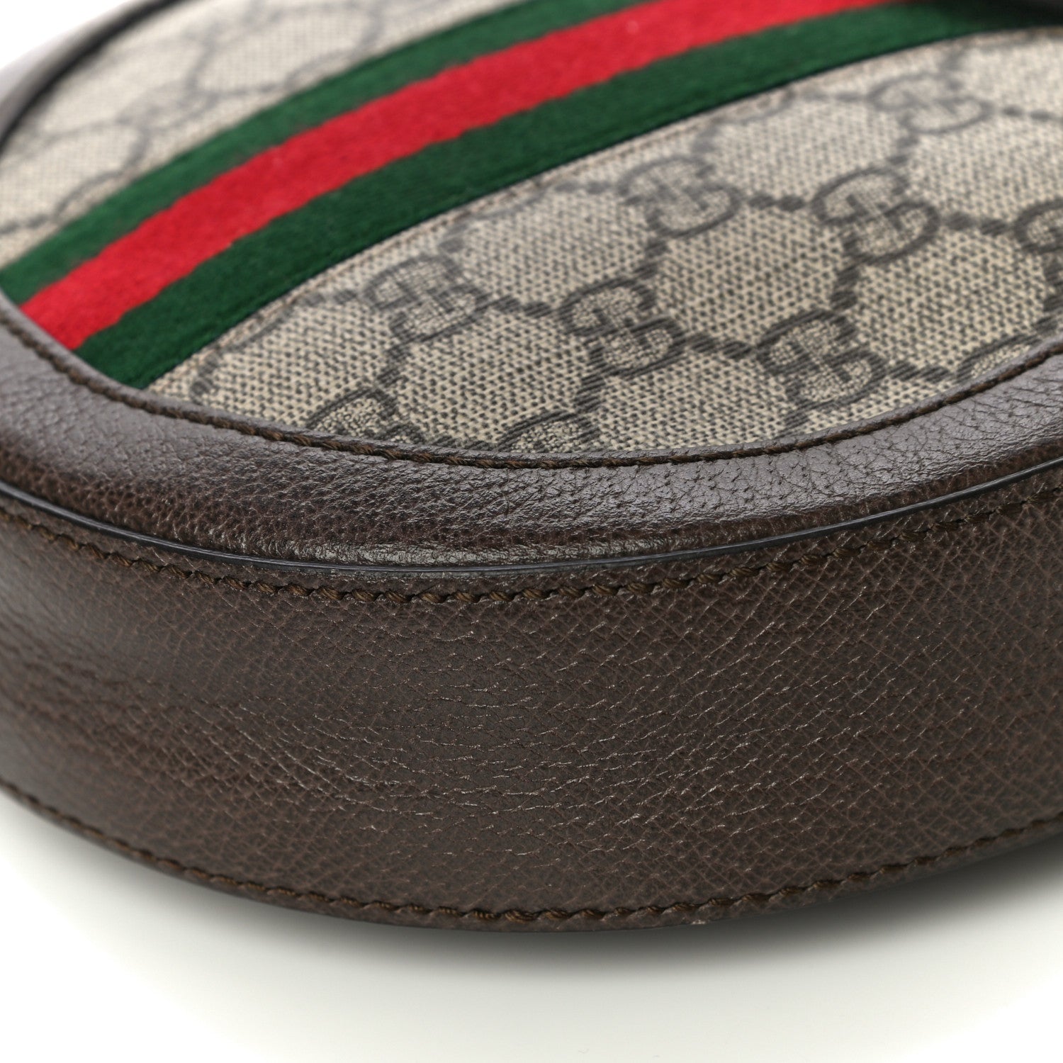 Gucci GG Supreme Monogram Web Mini Ophidia Round Shoulder Bag Brown 11 of 12