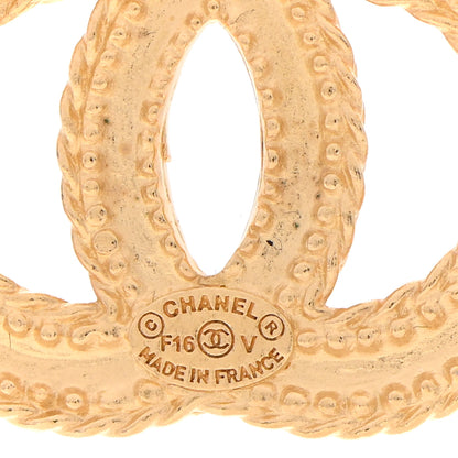 Chanel CC Drop Earrings Matte Gold 4 of 5