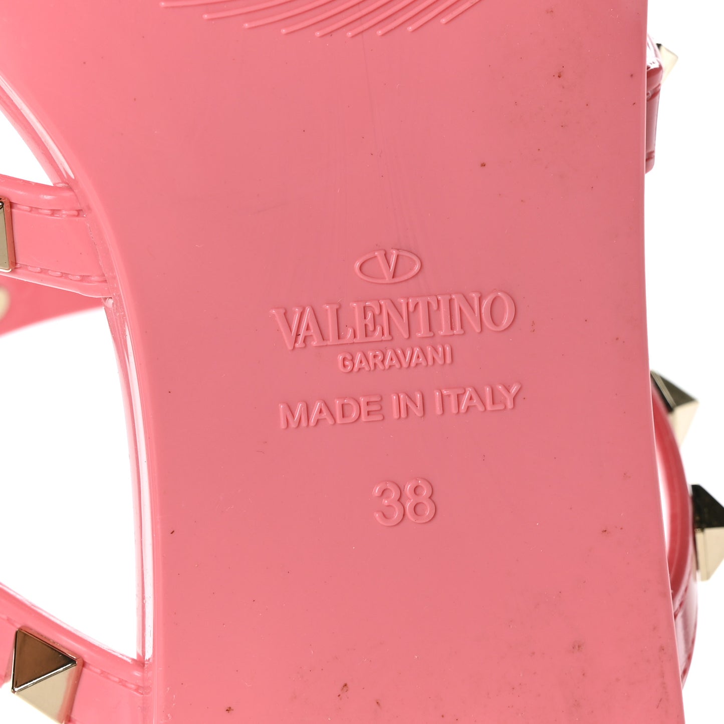 PVC Jelly Rockstud Caged Flat Thong Sandals 38 Sweet Pink