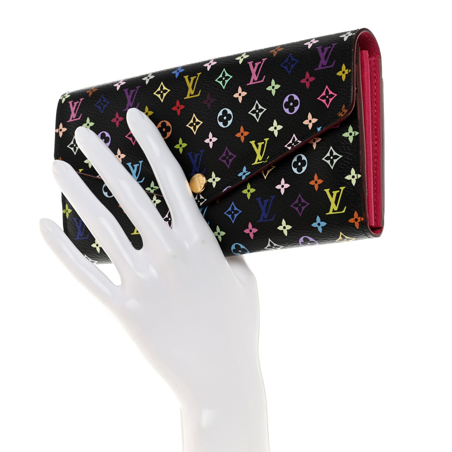 Louis Vuitton Monogram Multicolor Sarah Wallet NM Black Grenade 2 of 11