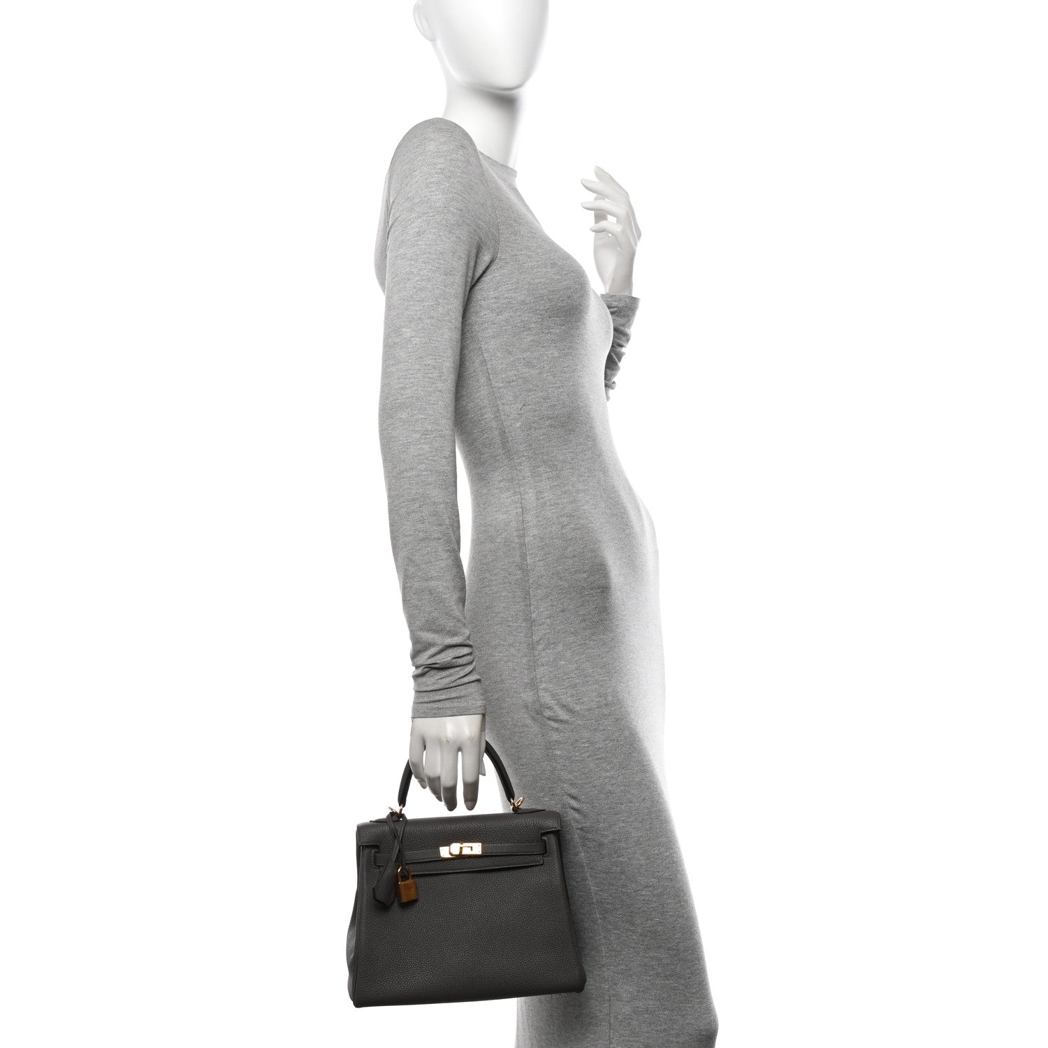 Hermes Togo Kelly Retourne 25 Etain 2 of 14