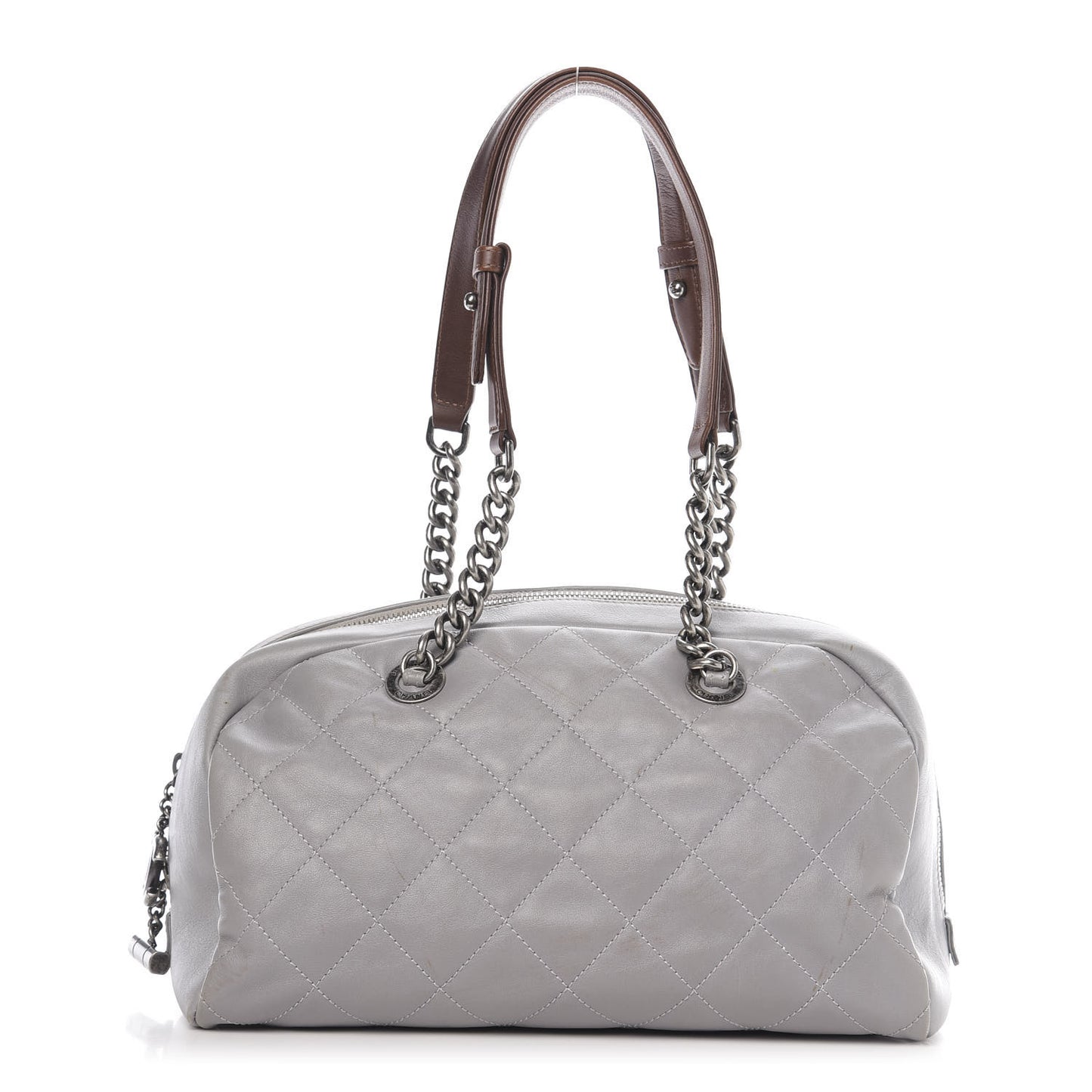 Calfskin Quilted Country Chic Bowler Grey