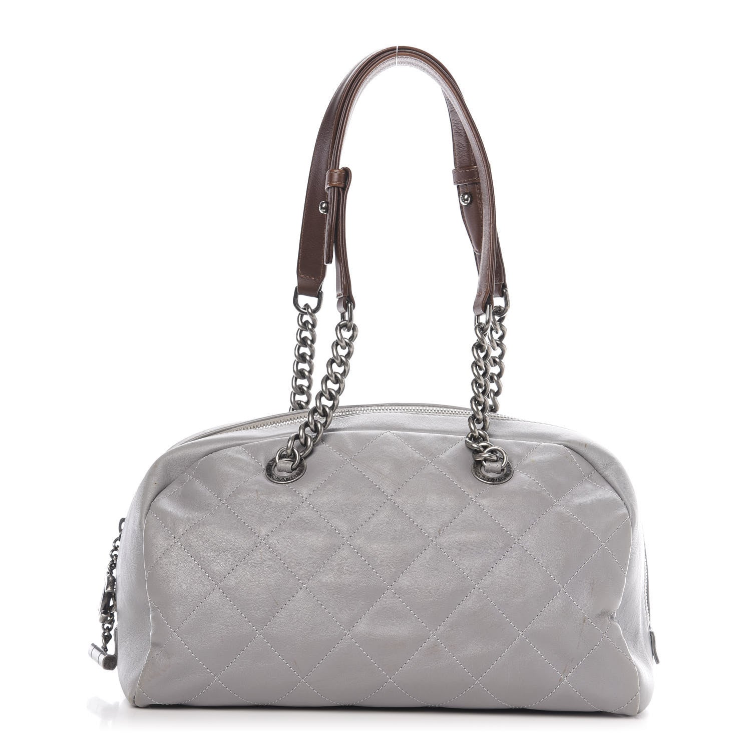 Chanel Calfskin Quilted Country Chic Bowler Grey 1 of 14