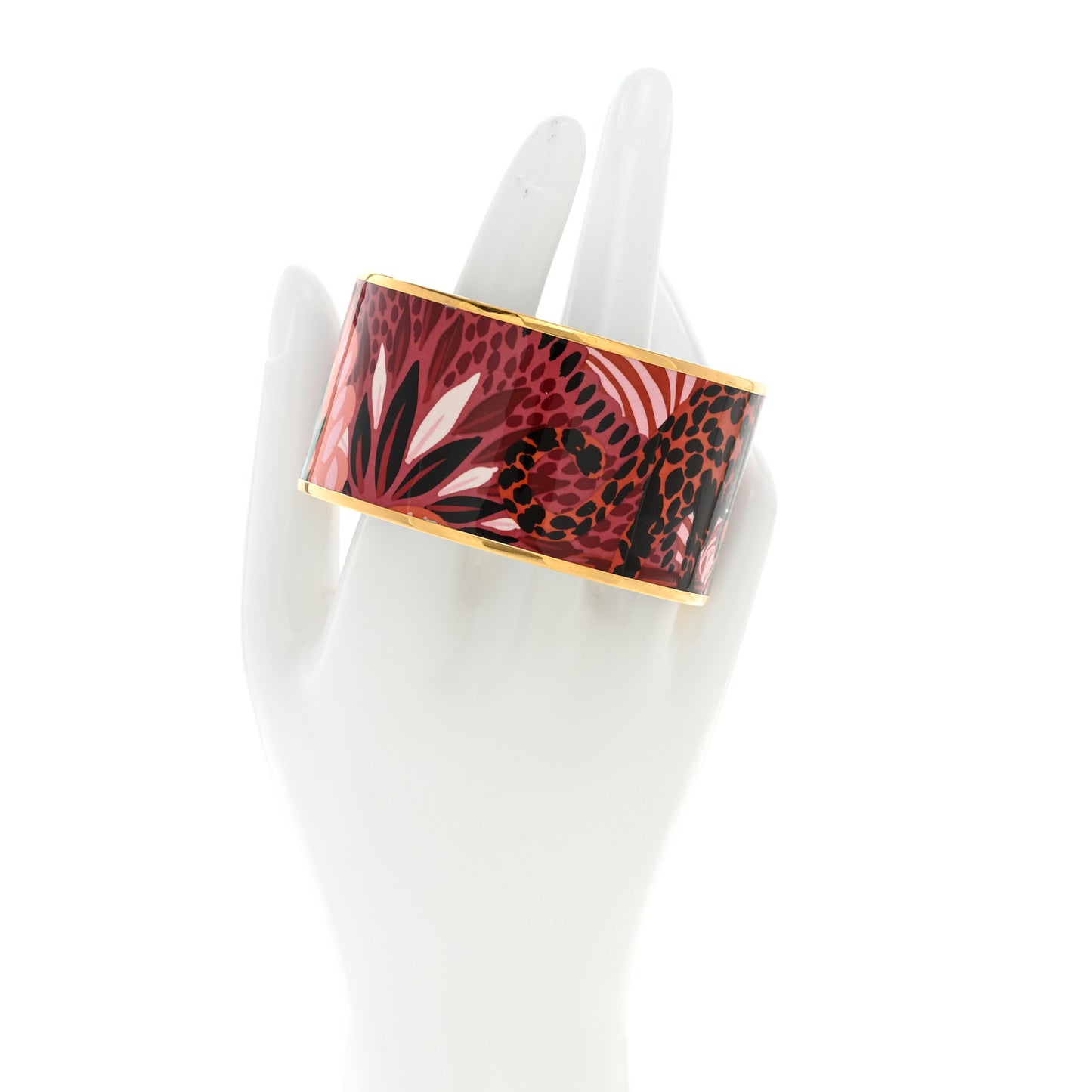 Enamel Printed Jungle of Eden Extra Wide Bracelet 70 Rose Couture