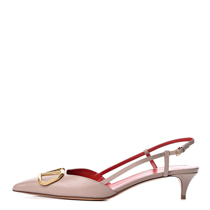 Valentino Garavani Calfskin Vlogo Slingback 40mm Pumps 40 Poudre 1 of 10
