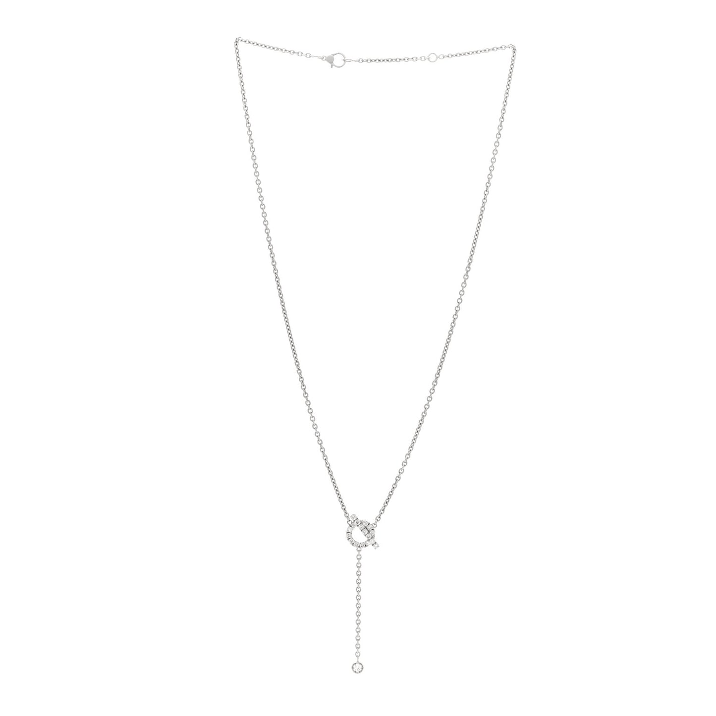 18K White Gold Diamond Finesse Lariat Necklace