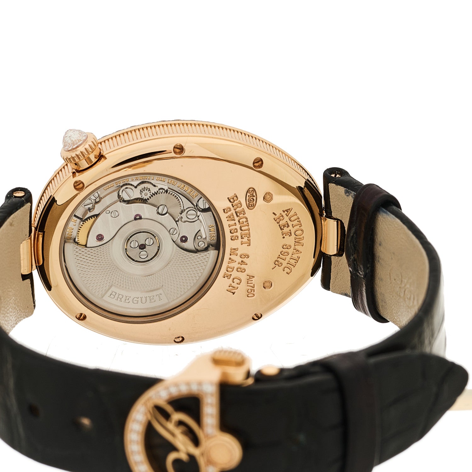 Breguet 18K Yellow Gold Alligator Diamond Bezel Mother of Pearl 28.5mm Reine de Naples Automatic Watch 8918BA/58/964/D00D3L 5 of 6