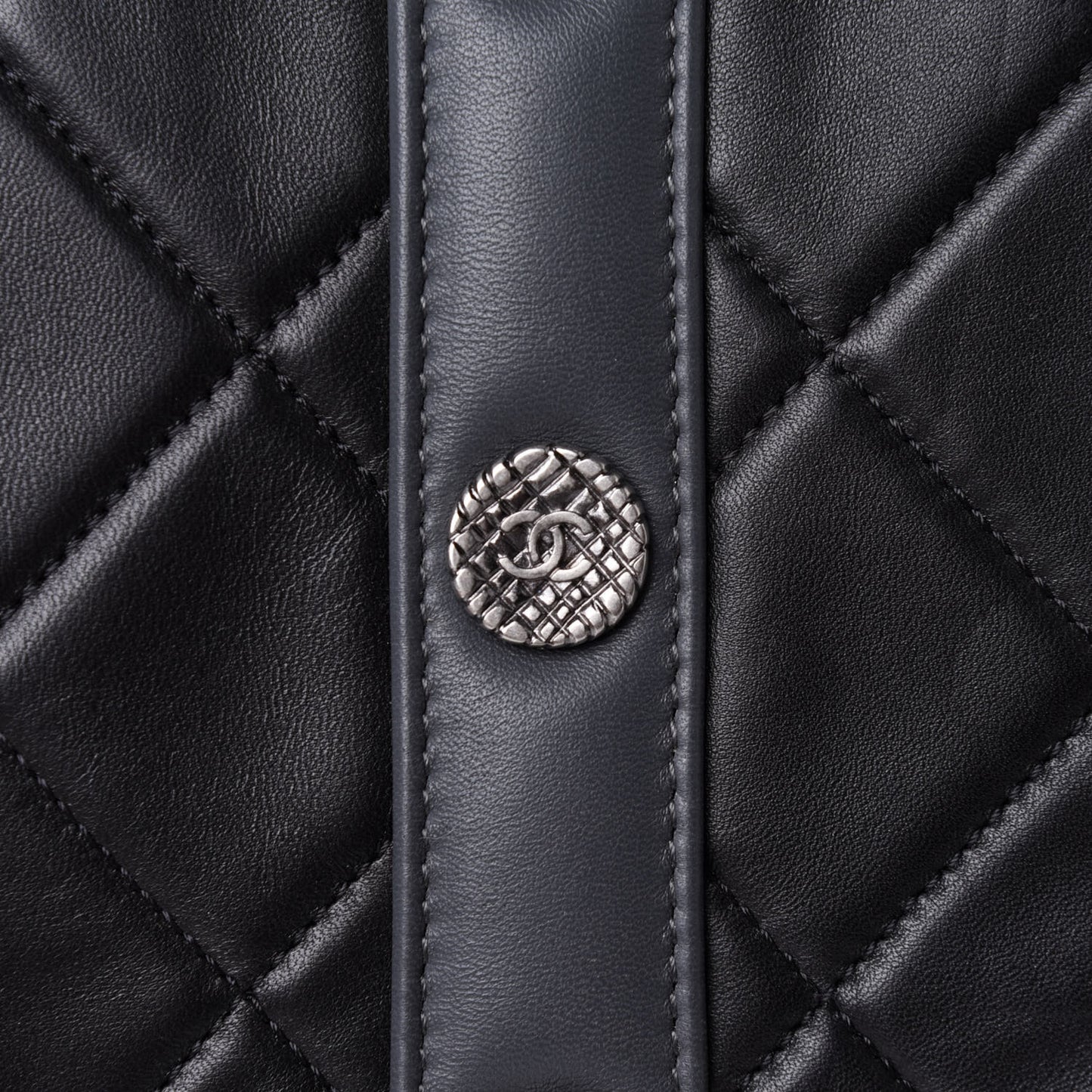 Lambskin Quilted Large Girl Bag Black