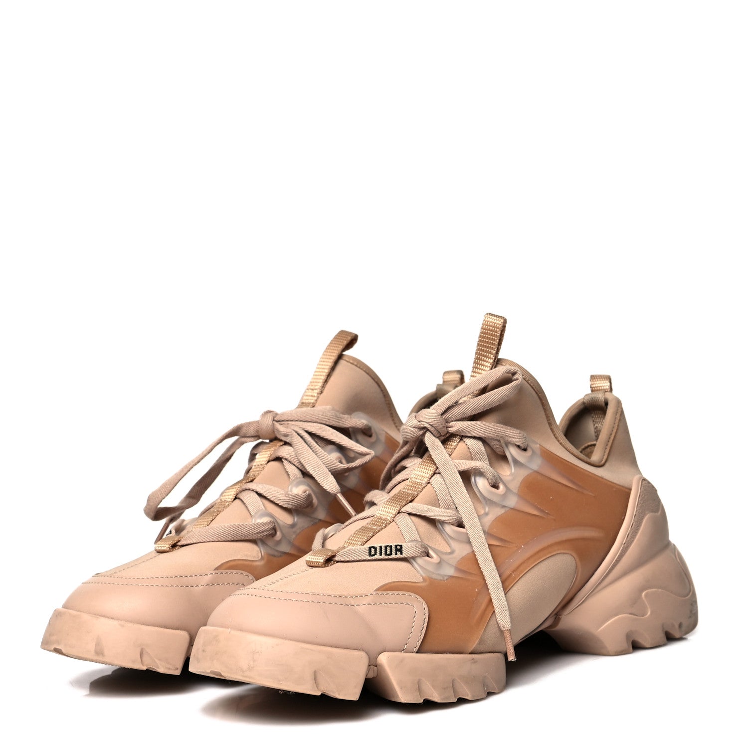 Christian Dior Neoprene Rubber Womens D-Connect Sneakers 39 Nude 3 of 14