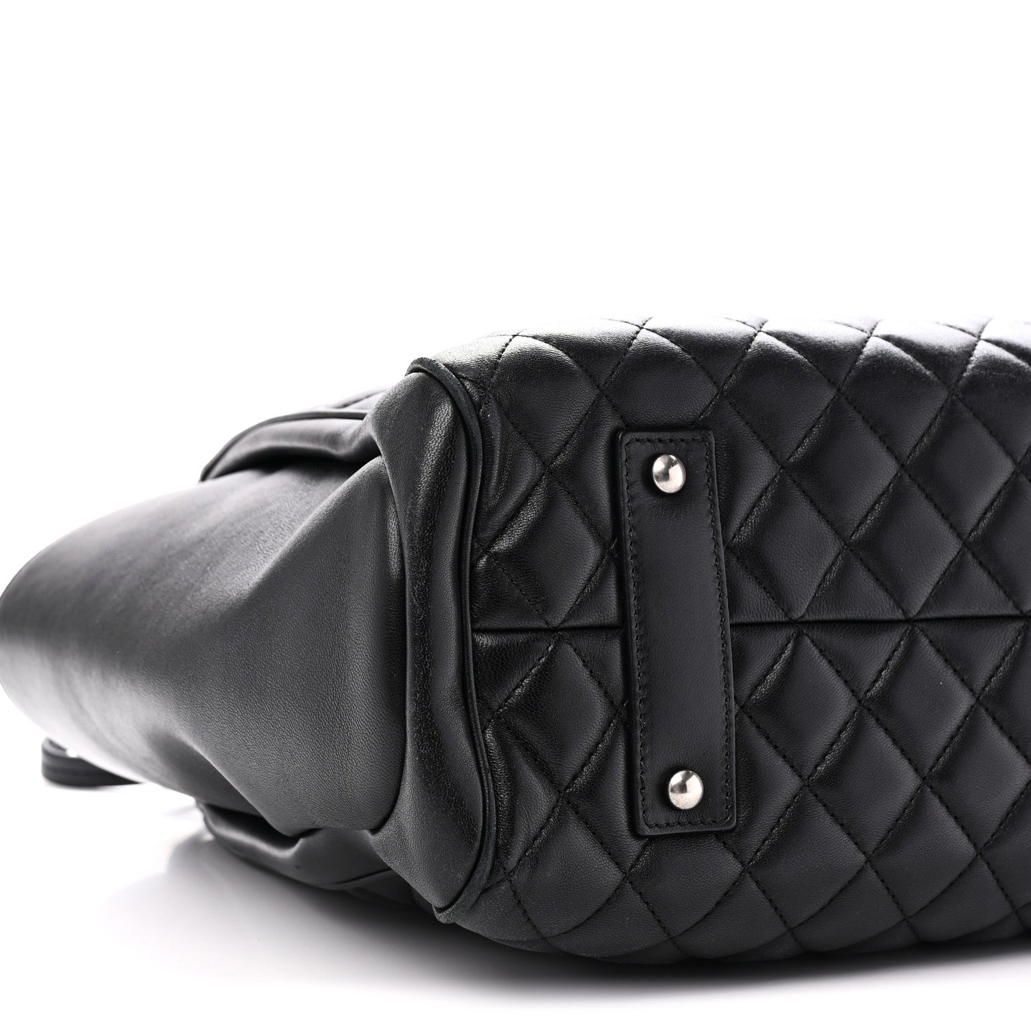 Chanel Lambskin Quilted Shopping Tote Black 9 of 10