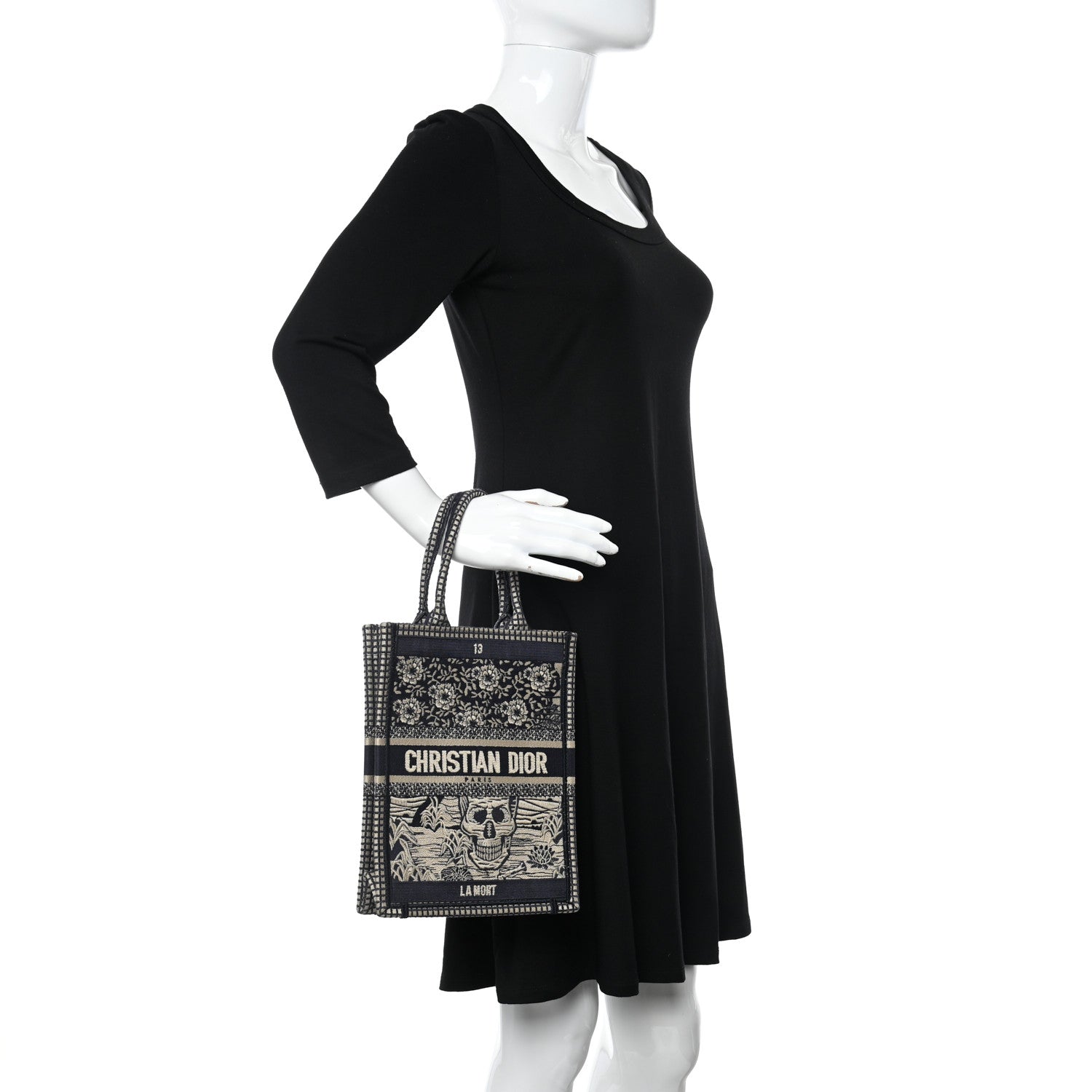 Christian Dior Embroidered La Mort Tarot Vertical Book Tote Blue 2 of 10