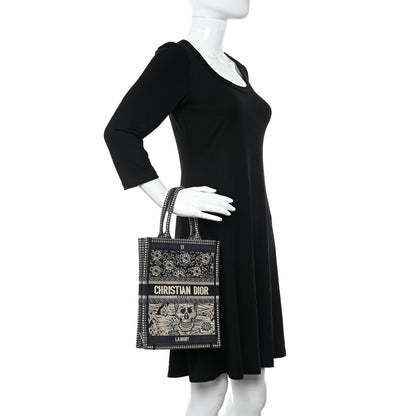 Christian Dior Embroidered La Mort Tarot Vertical Book Tote Blue 2 of 10