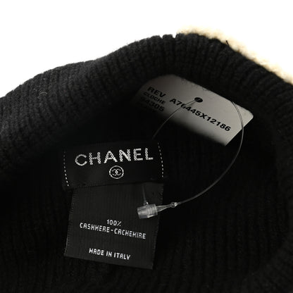 Chanel Cashmere CC Logo Beanie Hat Black 4 of 5