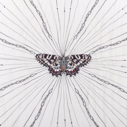 Alexander McQueen Silk Chiffon Butterfly Scarf White 2 of 5