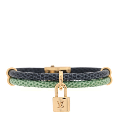 Louis Vuitton Snakeskin Keep It Twice Bracelet Blue Green 1 of 4