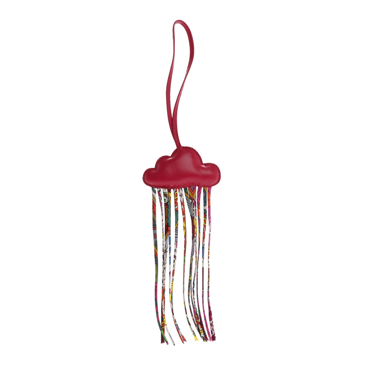 Swift Silk Twill Cord Cloud Bag Charm Rose Pourpre