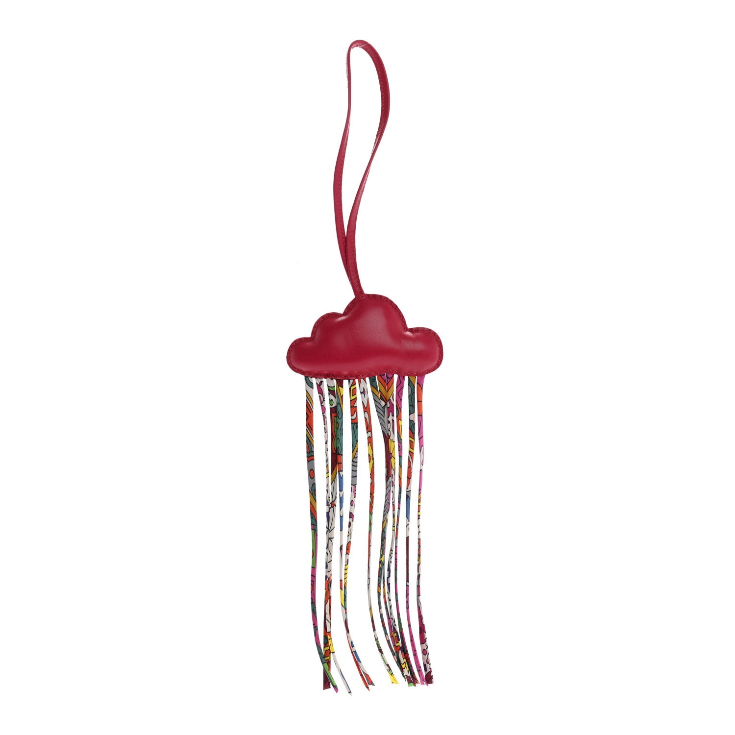 Hermes Swift Silk Twill Cord Cloud Bag Charm Rose Pourpre 1 of 4