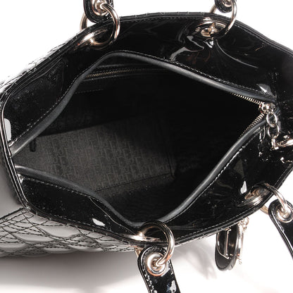 Christian Dior Patent Cannage Large Lady Dior Black 5 of 7